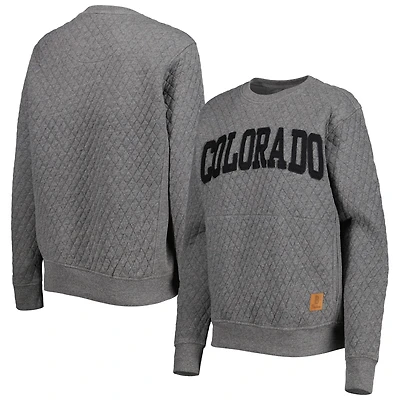 Sweat-shirt matelassé Pressbox Heather Charcoal Colorado Buffaloes Moose pour femme