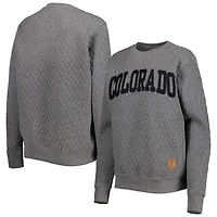 Sweat-shirt matelassé Pressbox Heather Charcoal Colorado Buffaloes Moose pour femme