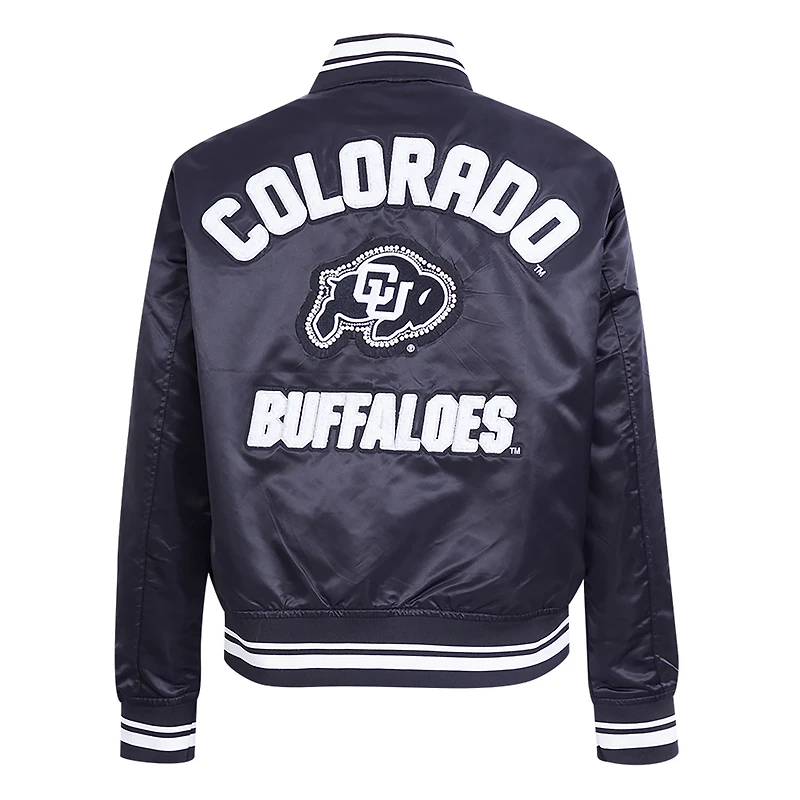 Women's Pro Standard  Black Colorado Buffaloes Satin Pearl Full-Snap Jacket