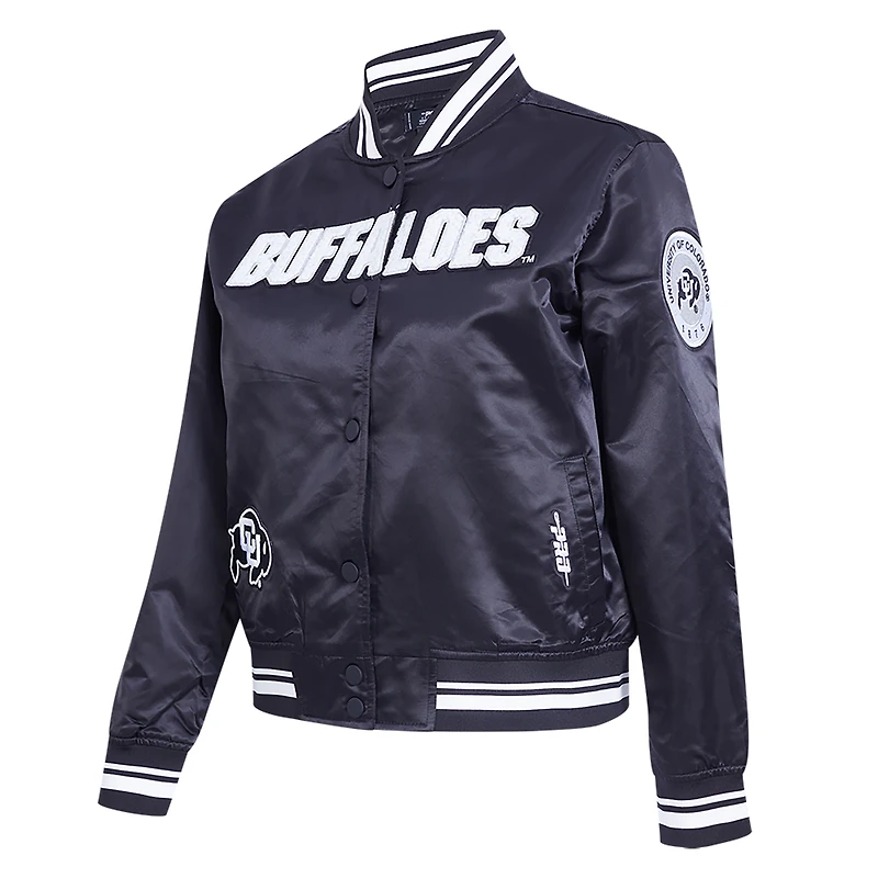 Veste à boutons-pression complète Pro Standard Black Colorado Buffaloes Satin Pearl pour femme