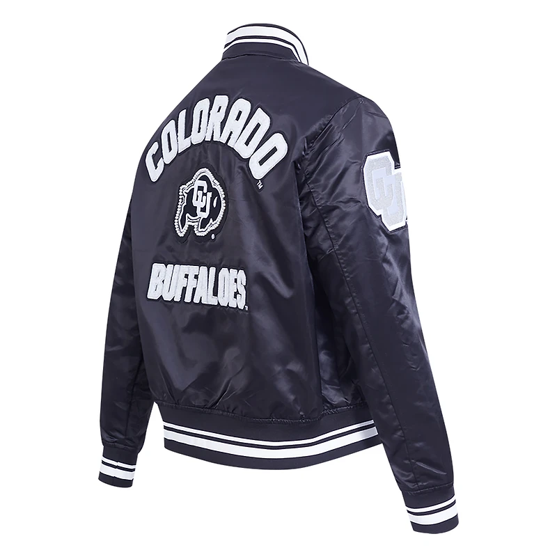 Women's Pro Standard  Black Colorado Buffaloes Satin Pearl Full-Snap Jacket