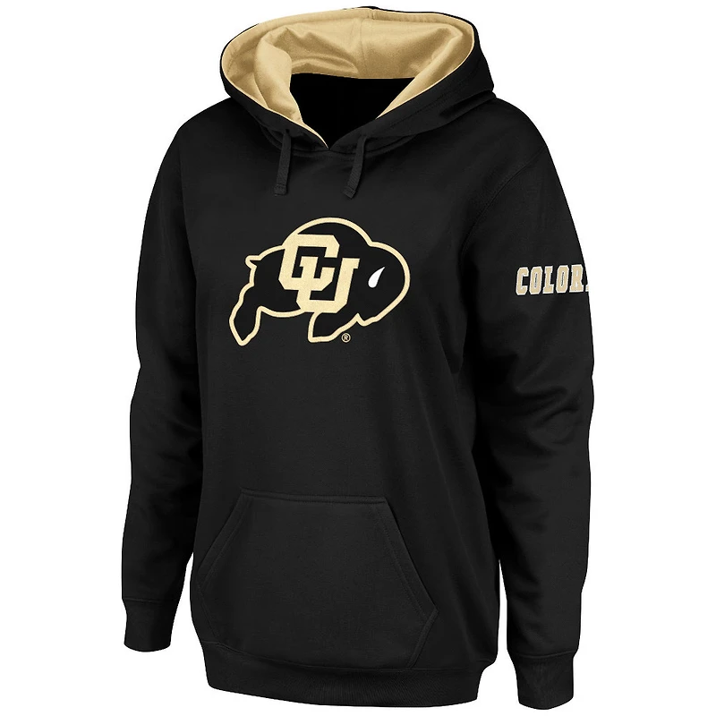 Sweat à capuche noir grand logo des Colorado Buffaloes, modèle Stadium Athletic pour femme
