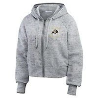 Women's Wear by Erin Andrews Heather Gray Colorado Buffaloes Speckle Double-Hit Raglan Full-Zip Hoodie