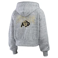 Sweat à capuche zippé double-hit raglan Speckle pour femme WEAR by Erin Andrews Heather Gray des Colorado Buffaloes