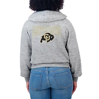 Sweat à capuche zippé double-hit raglan Speckle pour femme WEAR by Erin Andrews Heather Gray des Colorado Buffaloes
