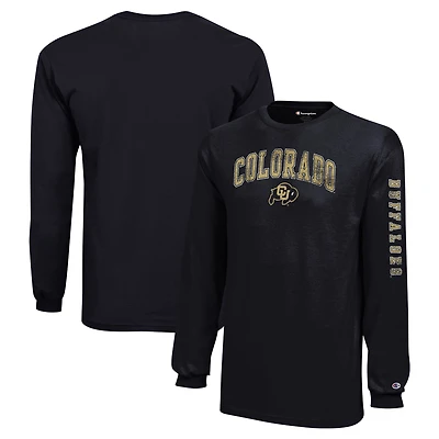 T-shirt à manches longues avec logo vieilli et arches des Colorado Buffaloes, champion jeunes