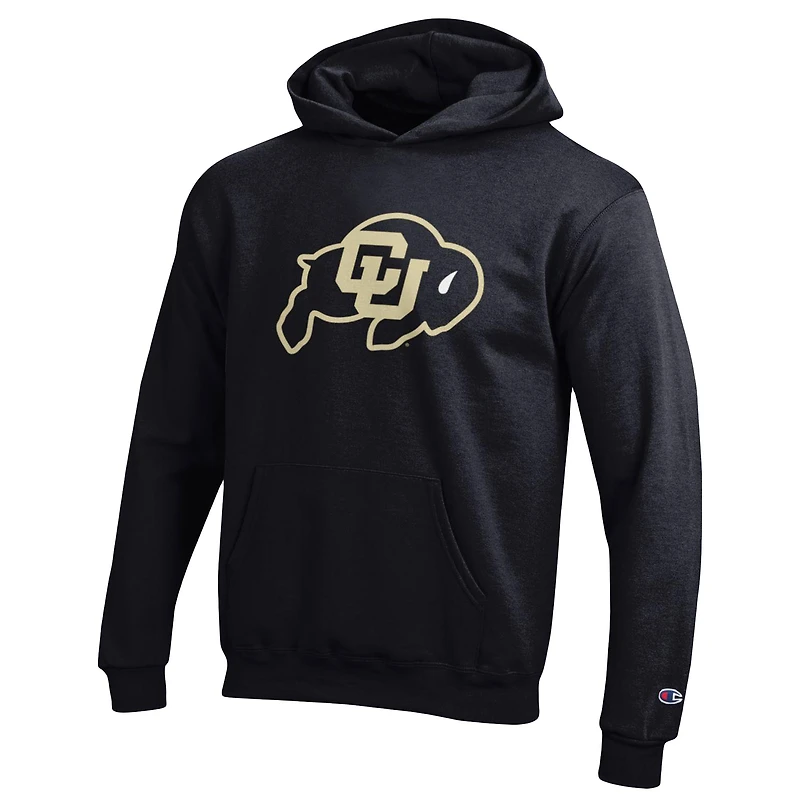 Sweat à capuche noir avec logo principal Powerblend des Buffaloes du Colorado pour jeunes champions
