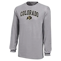 T-shirt à manches longues avec Logo Arch Over des Colorado Buffaloes gris Champion pour les jeunes