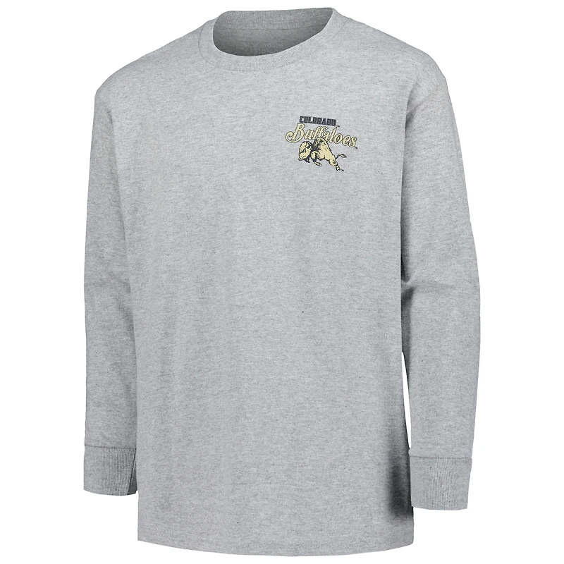 Youth Gray Colorado Buffaloes Retro Script Long Sleeve T-Shirt