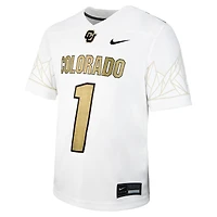 Youth Nike #1 White Colorado Buffaloes Alternate Football Game Jersey