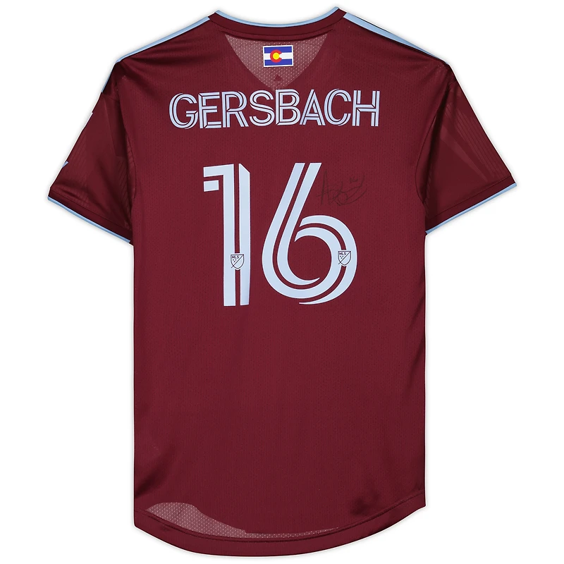 Maillot marron dédicacé #16 des Colorado Rapids d'Alex Gersbach pour la saison 2023 de la MLS