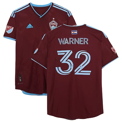 Maillot marron dédicacé #32 des Colorado Rapids de Collen Warner pour la saison 2022 de la MLS - Taille L