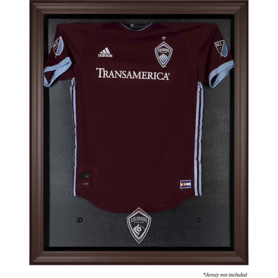 Vitrine de présentation de maillot avec logo de l'équipe marron encadré des Colorado Rapids