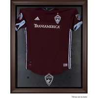 Vitrine de présentation de maillot avec logo de l'équipe marron encadré des Colorado Rapids
