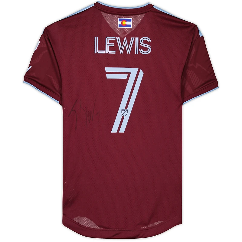 Maillot marron dédicacé #7 des Colorado Rapids de Jonathan Lewis pour la saison 2023 de la MLS