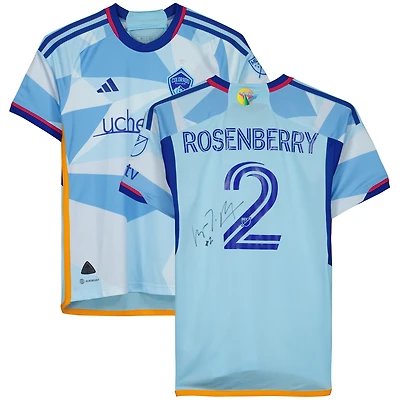Maillot bleu n°2 dédicacé par Keegan Rosenberry des Colorado Rapids lors de la saison 2023 de la MLS