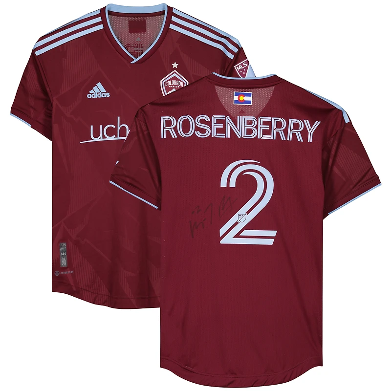 Maillot marron dédicacé #2 des Colorado Rapids de Keegan Rosenberry pour la saison 2023 de la MLS