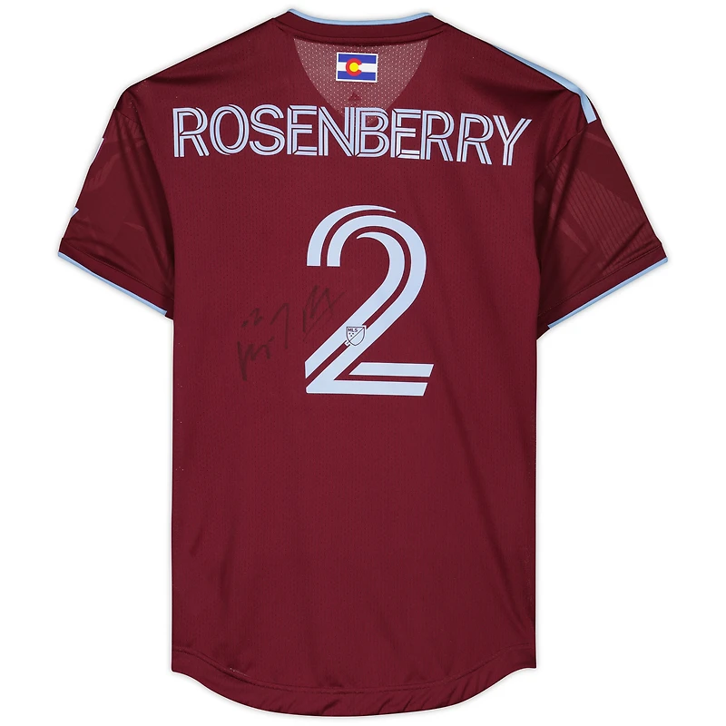 Maillot marron dédicacé #2 des Colorado Rapids de Keegan Rosenberry pour la saison 2023 de la MLS