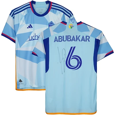 Maillot bleu dédicacé #6 des Colorado Rapids de Lalas Abubakar pour la saison 2023 de la MLS