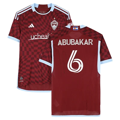 Lalas Abubakar Colorado Rapids Autographed Match-Used #6 Maroon adidas Jersey from the 2024 MLS Season - Size L