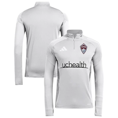 Haut d'entraînement à manches longues et quart de zip adidas Silver Colorado Rapids 2025 AEROREADY pour homme