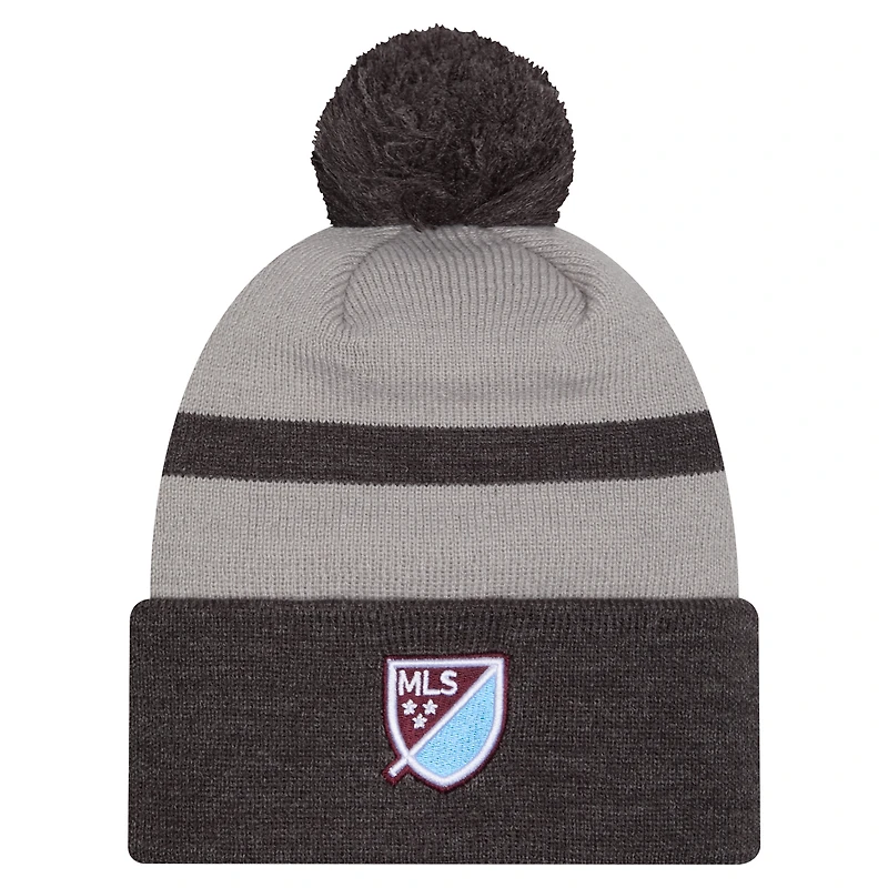 Bonnet en tricot à revers avec pompon Colorado Rapids 2025 Kickoff de New Era pour homme, noir