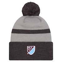 Bonnet en tricot à revers avec pompon Colorado Rapids 2025 Kickoff de New Era pour homme, noir