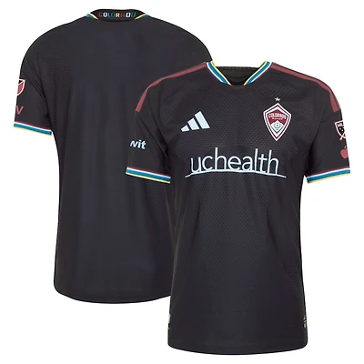 Men's adidas Black Colorado Rapids 2026 Colorful On-Field Authentic Patch Jersey