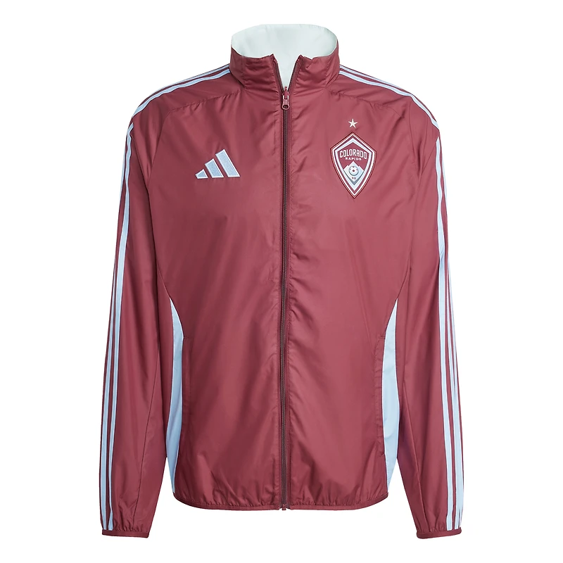 Men's adidas Burgundy/Sky Blue Colorado Rapids 2025 Anthem Reversible Full-Zip Jacket