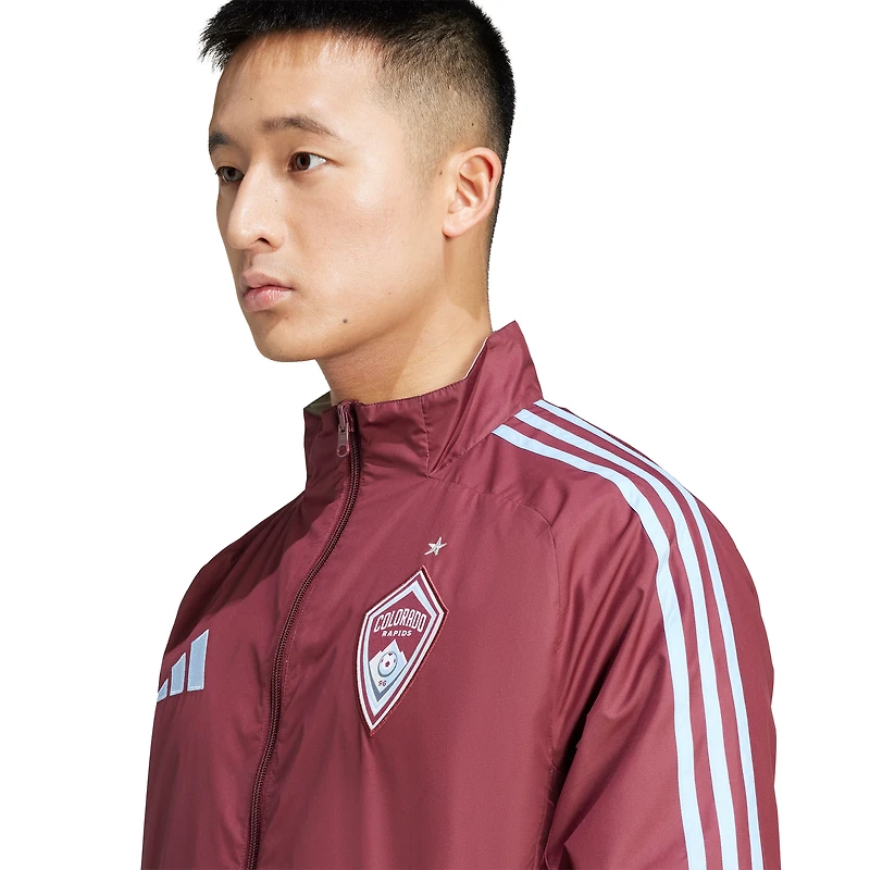 Men's adidas Burgundy/Sky Blue Colorado Rapids 2025 Anthem Reversible Full-Zip Jacket