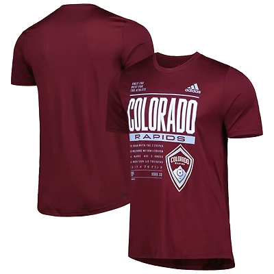 T-shirt adidas Performance Colorado Rapids Club DNA pour homme, bourgogne