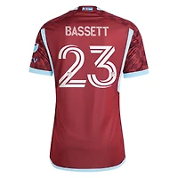 Men's adidas Cole Bassett Burgundy Colorado Rapids 2024 One Flag Kit Authentic Player Jersey