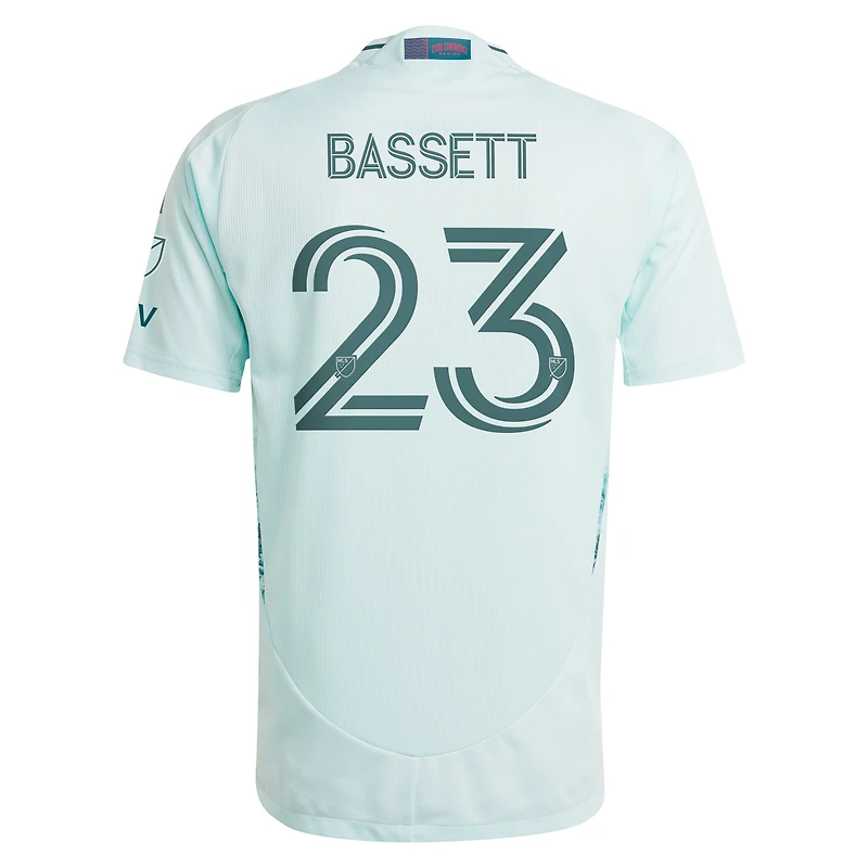 Maillot de joueur authentique adidas Cole Bassett Colorado Rapids 2025 Headwaters pour homme, vert