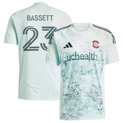 Men's adidas Cole Bassett Green Colorado Rapids 2025 Headwaters Replica Player Jersey