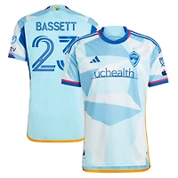 Men's adidas Cole Bassett Light Blue Colorado Rapids 2023 New Day Kit Authentic Jersey
