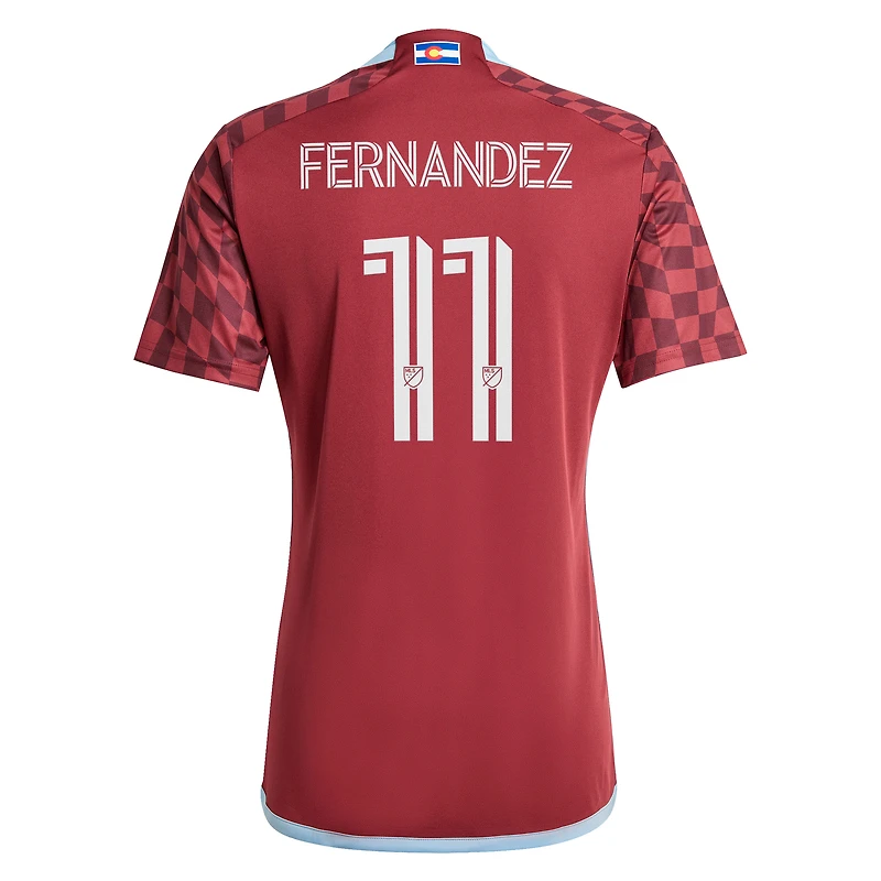 Men's adidas Omir Fernandez Burgundy Colorado Rapids 2024 One Flag Kit Replica Player Jersey
