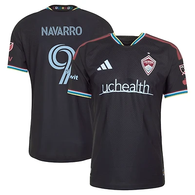 Maillot authentique adidas Rafael Navarro Colorado Rapids 2026 avec patch coloré sur le terrain, noir, pour homme
