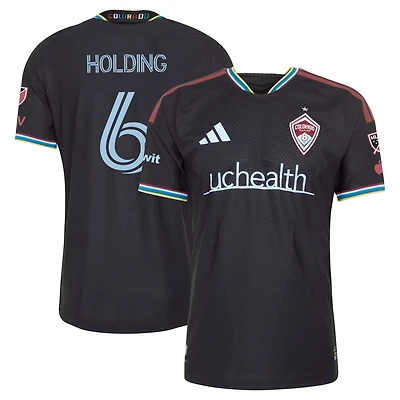 Men's adidas Rob Holding Black Colorado Rapids 2026 Colorful On-Field Authentic Patch Jersey