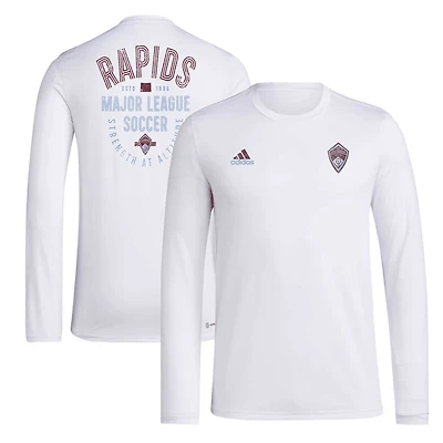 T-shirt à manches longues adidas Colorado Rapids Local Stoic pour hommes, blanc