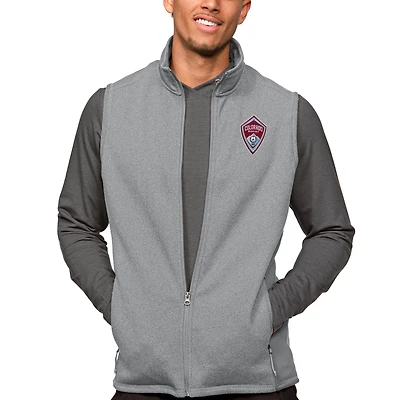 Gilet zippé intégral pour homme, gris Antigua, avec logo de l'équipe principale des Colorado Rapids