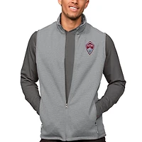 Gilet zippé intégral pour homme, gris Antigua, avec logo de l'équipe principale des Colorado Rapids