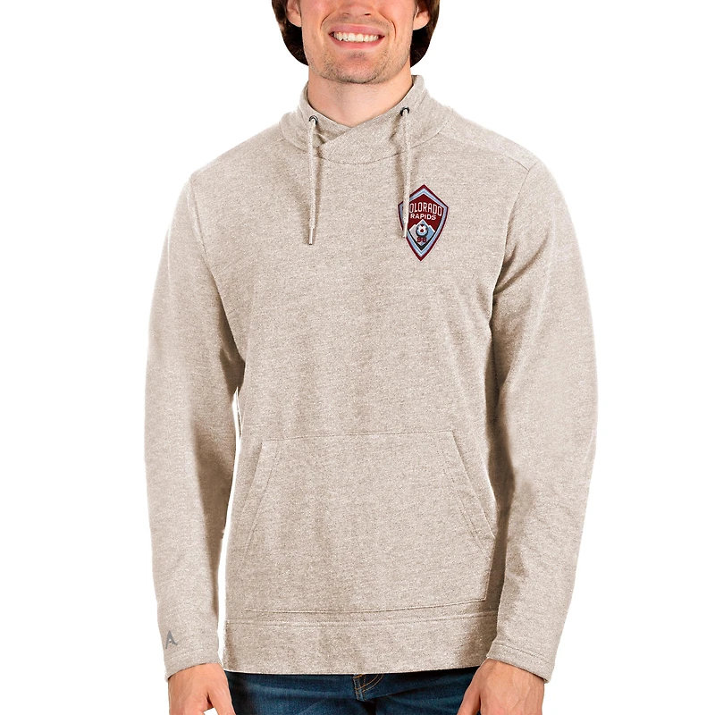 Sweat-shirt à encolure croisée pour homme Antigua Oatmeal Colorado Rapids Reward