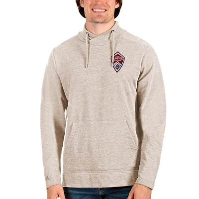 Sweat-shirt à encolure croisée pour homme Antigua Oatmeal Colorado Rapids Reward