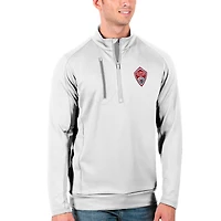 Men's Antigua White/Silver Colorado Rapids Generation Quarter-Zip Pullover Jacket