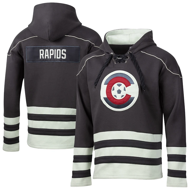 Sweat à capuche de hockey manches longues pour homme Colorado Rapids en charbon bois