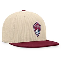 Men's Fanatics Cream Colorado Rapids Tempo Corduroy Snapback Hat