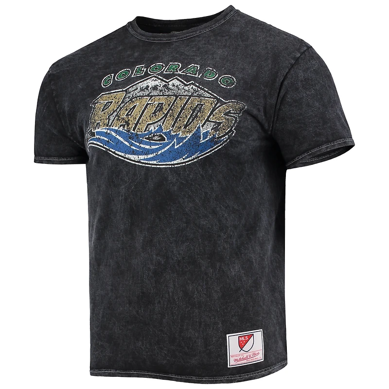 Men's Mitchell & Ness Black Colorado Rapids Since '96 Mineral Wash T-Shirt