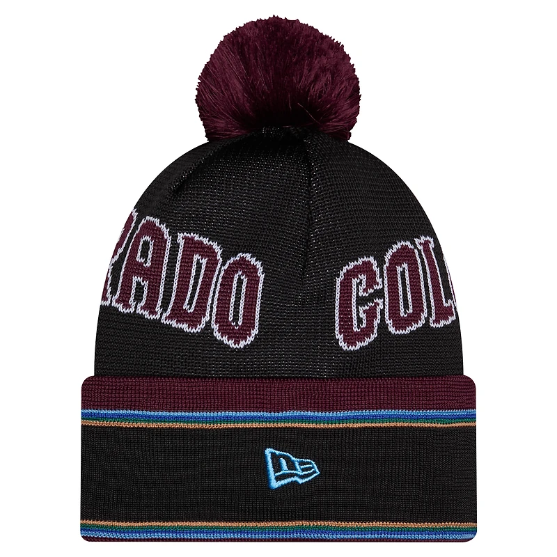 Men's New Era Black Colorado Rapids 2026 Jersey Hook Cuffed Pom Knit Hat
