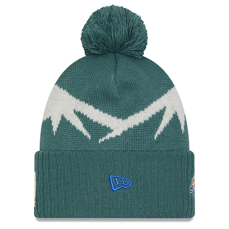Bonnet tricoté à revers et pompon New Era vert Colorado Rapids 2025 pour homme