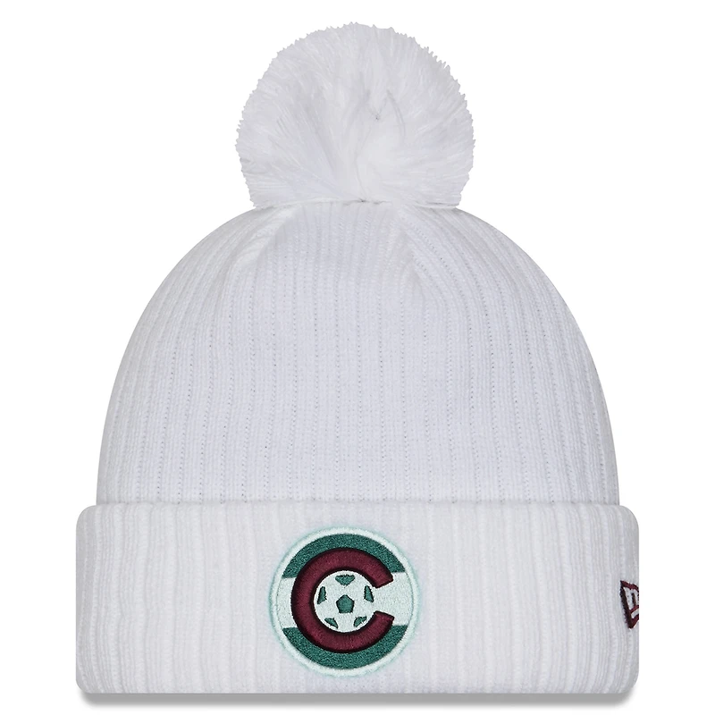 Men's New Era  White Colorado Rapids 2025 Jersey Hook Cuff Knit Hat with Pom